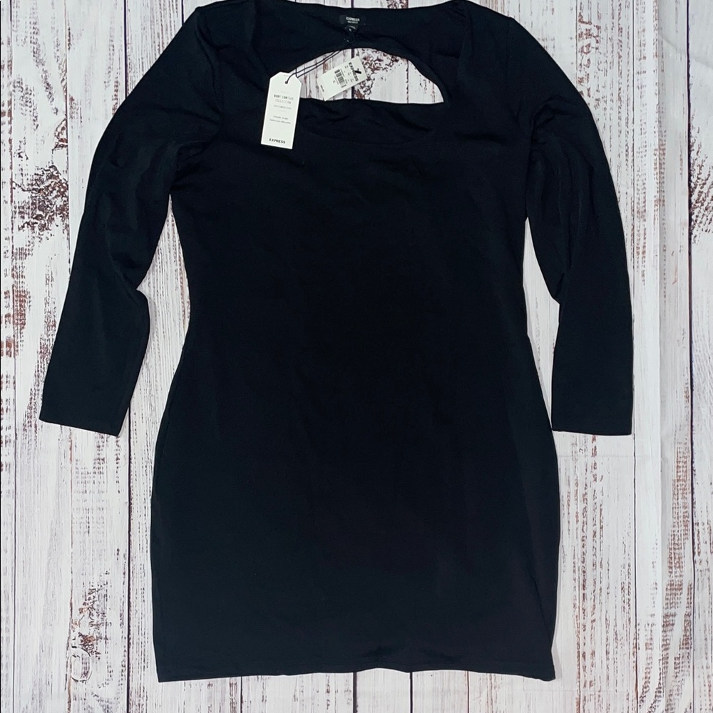 Express Classic Black Long Sleeve Dress